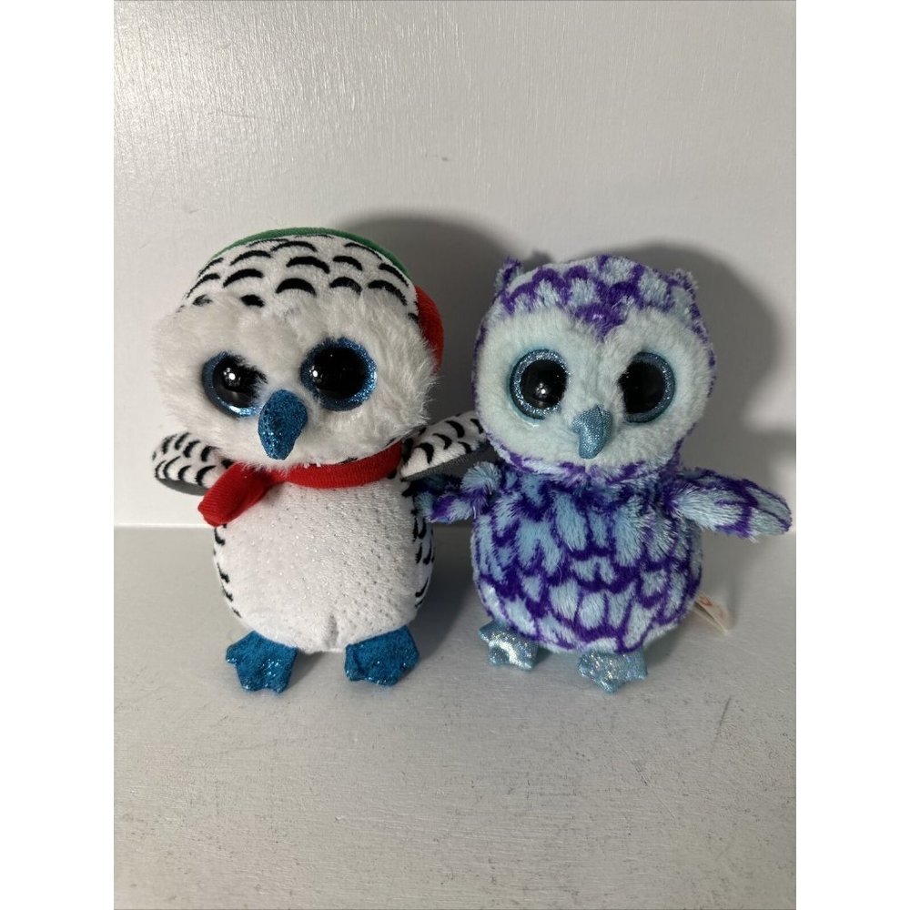 Ty Beanie Boos Owls  lot of 2: Nester And Oscar  no tags